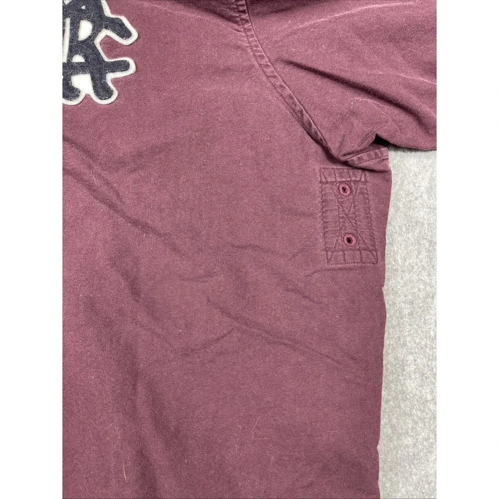 Vintage 90s Polo Ralph Lauren Rugby Shirt XXL Maroon Bleecker Quilted Button‎ Up